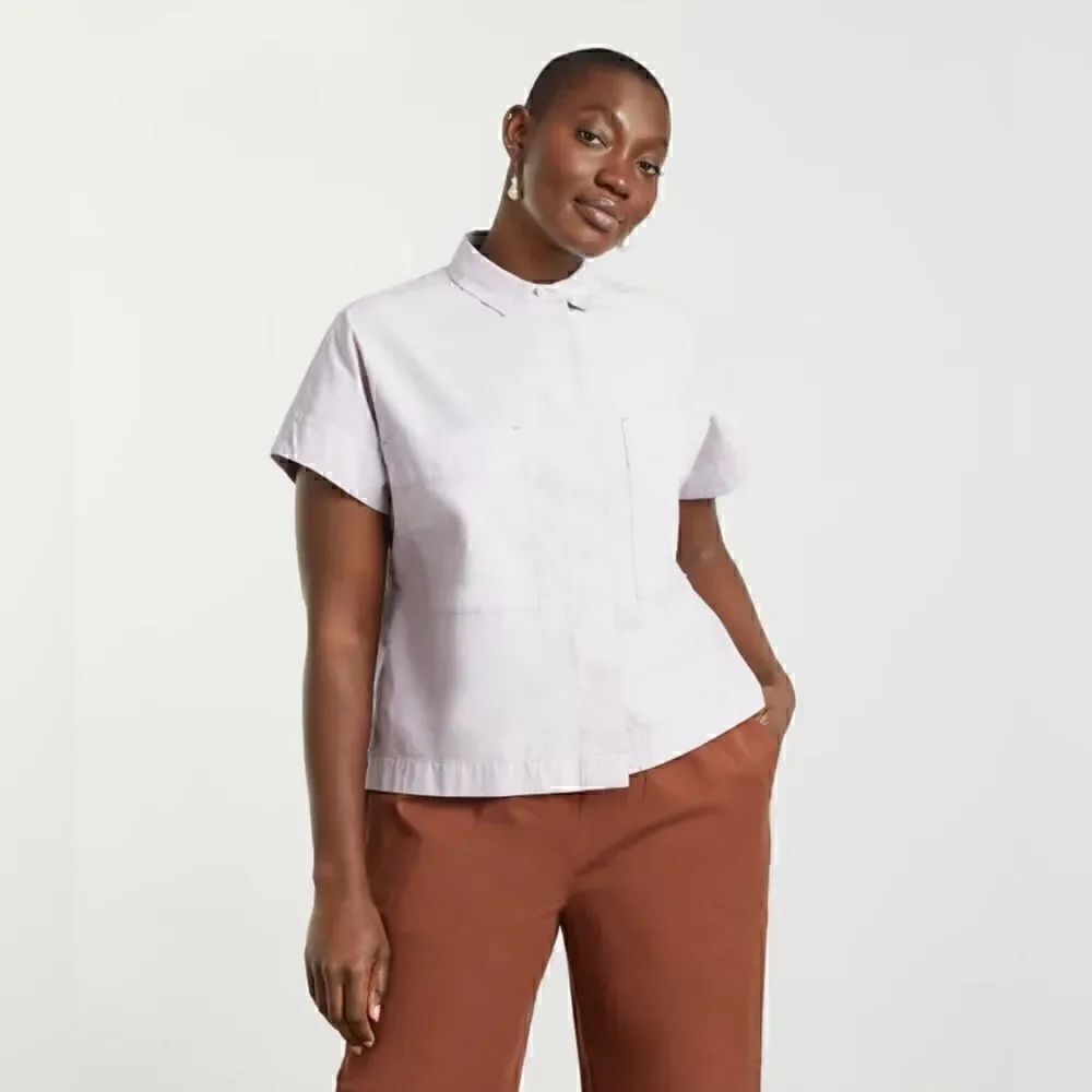 NWT Everlane The Short-Sleeve Box Shirt in  Lavender Size XS